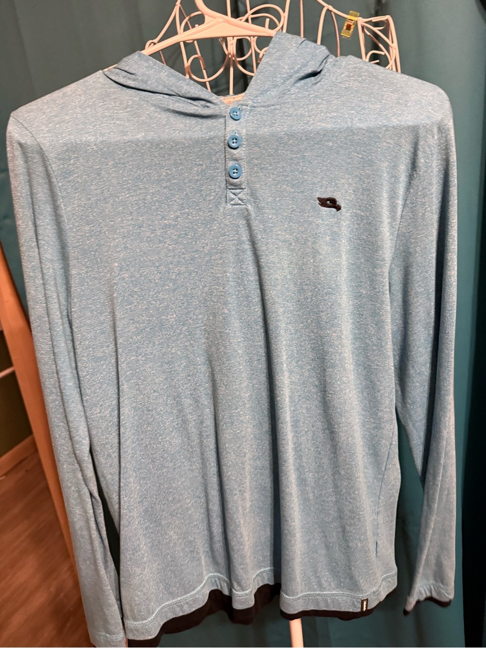 Tony Hawk Light Blue Men's Hooded Henley Shirt